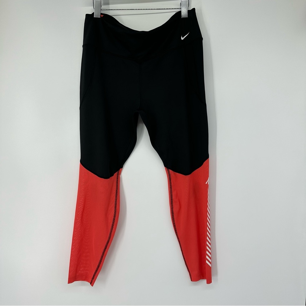 Nike Mesh Black Red Leggings Size XXL